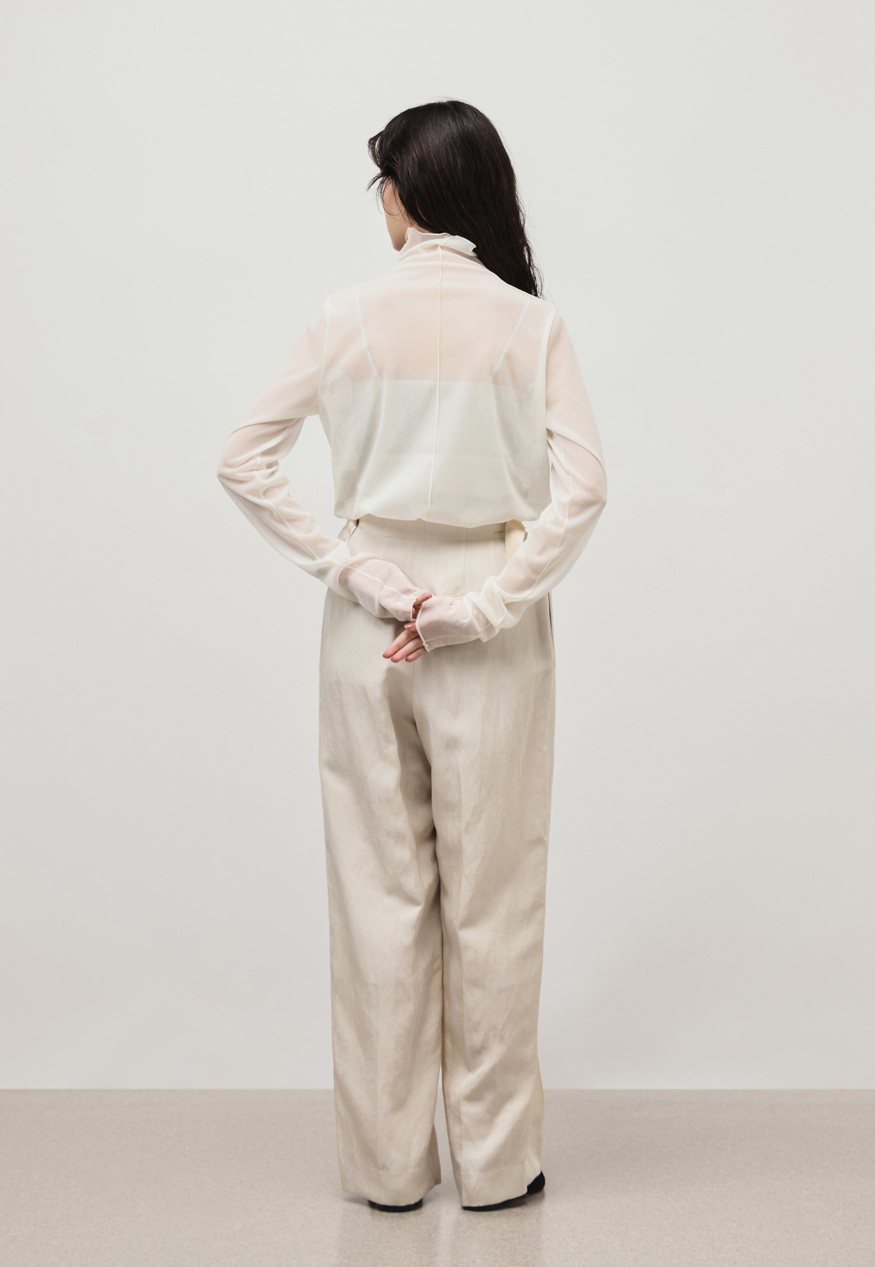 CHIFFON HIGH NECK TOPS / シフォンハイネックトップス 詳細画像 OW 4