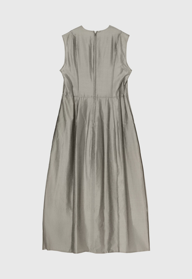 SHEER CHAMBRAY NO SLEEVE DRESS / シアーシャンブレーノースリーブドレス 詳細画像 Gray 7