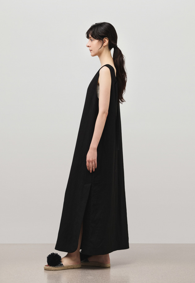 WASHER LINEN DRESS / ワッシャーリネンドレス 詳細画像 Black 3