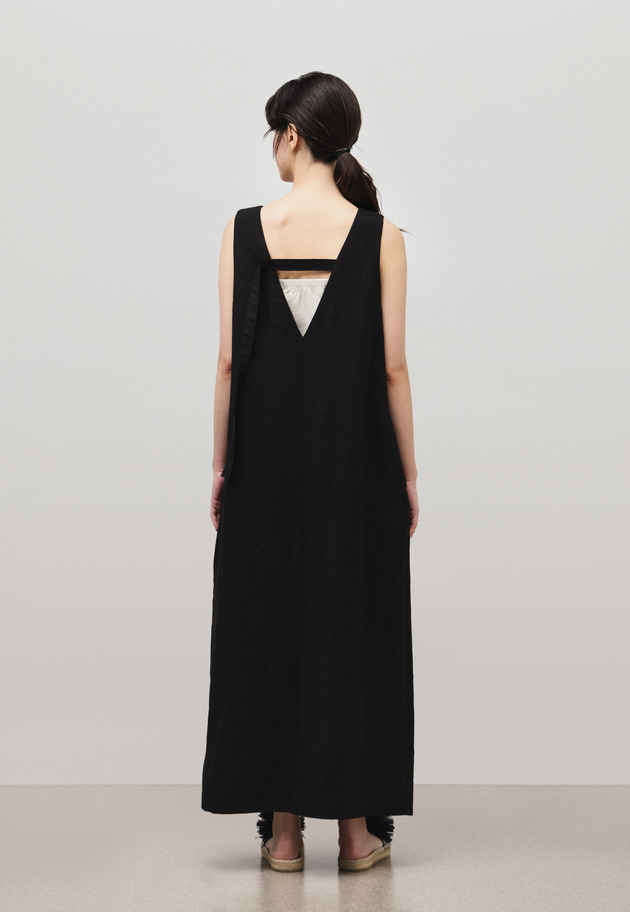 WASHER LINEN DRESS / ワッシャーリネンドレス 詳細画像 Black 4