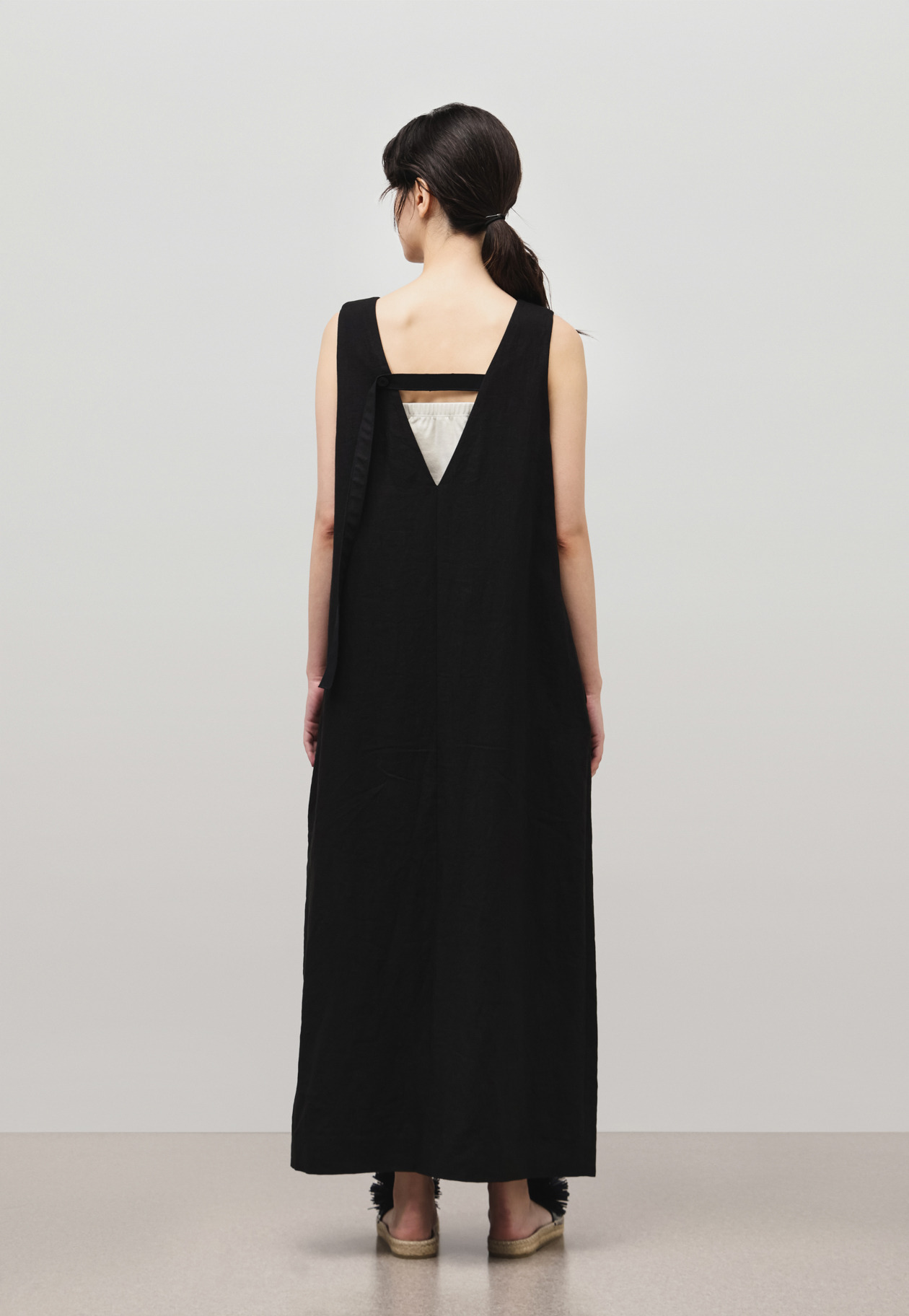 WASHER LINEN DRESS / ワッシャーリネンドレス 詳細画像 Black 4