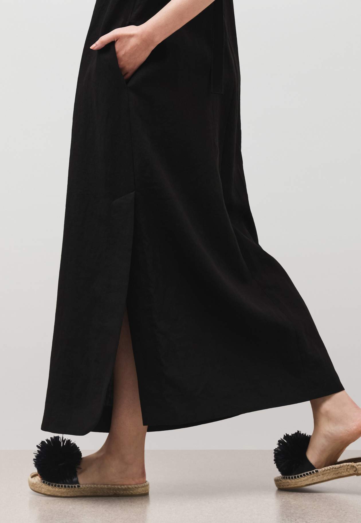 WASHER LINEN DRESS / ワッシャーリネンドレス 詳細画像 Black 5