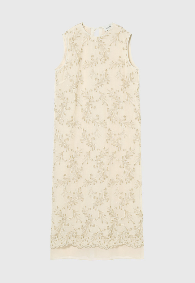 EMBROIDERY NO SLEEVE DRESS / エンブロイダリーノースリーブドレス 詳細画像 Beige 6
