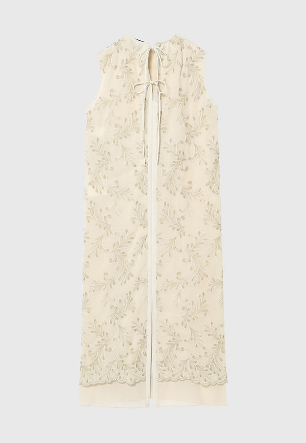 EMBROIDERY NO SLEEVE DRESS / エンブロイダリーノースリーブドレス 詳細画像 Beige 7