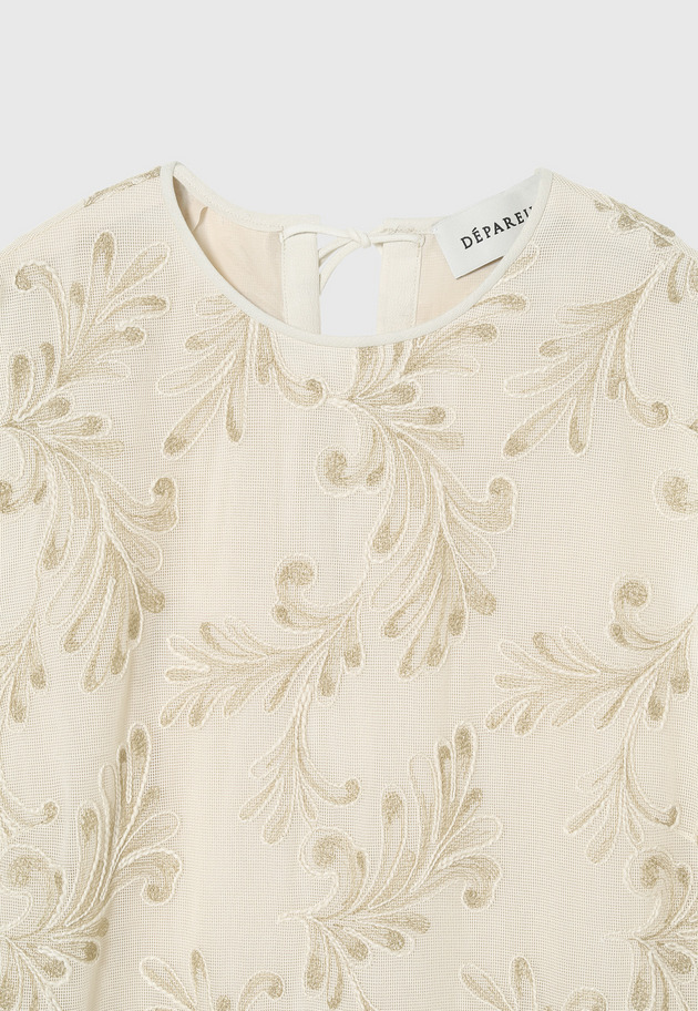EMBROIDERY NO SLEEVE DRESS / エンブロイダリーノースリーブドレス 詳細画像 Beige 8