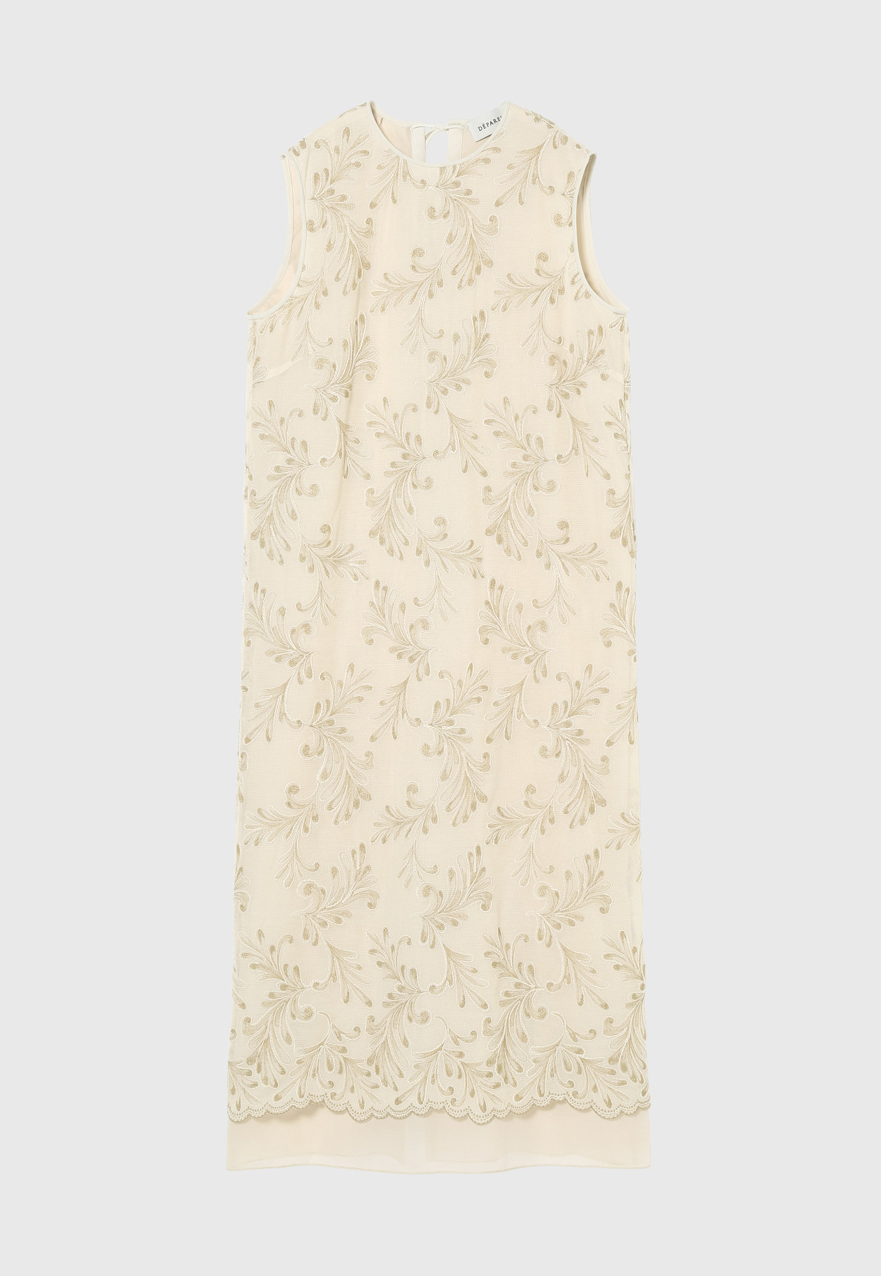 EMBROIDERY NO SLEEVE DRESS / エンブロイダリーノースリーブドレス 詳細画像 Beige 6