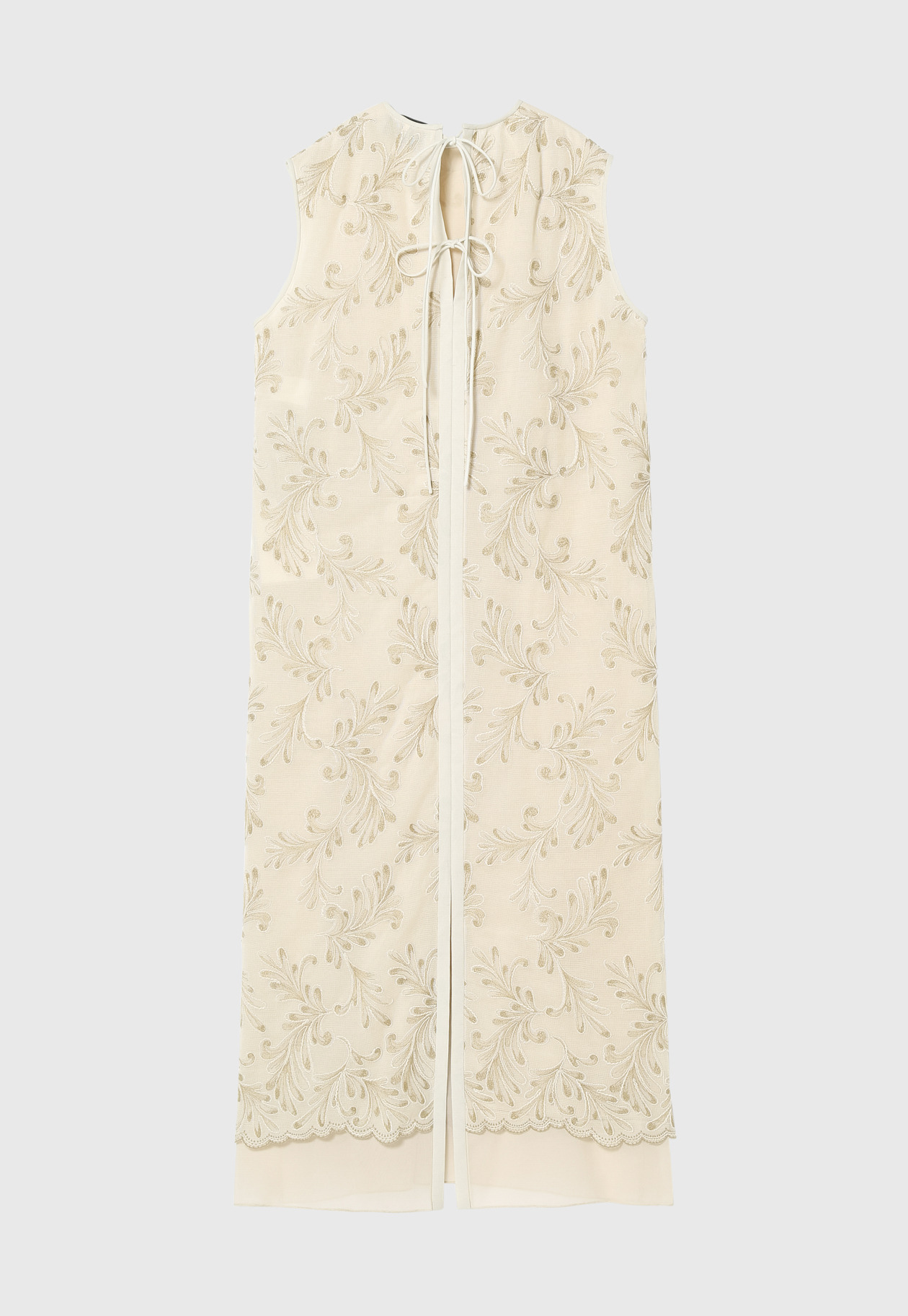 EMBROIDERY NO SLEEVE DRESS / エンブロイダリーノースリーブドレス 詳細画像 Beige 7