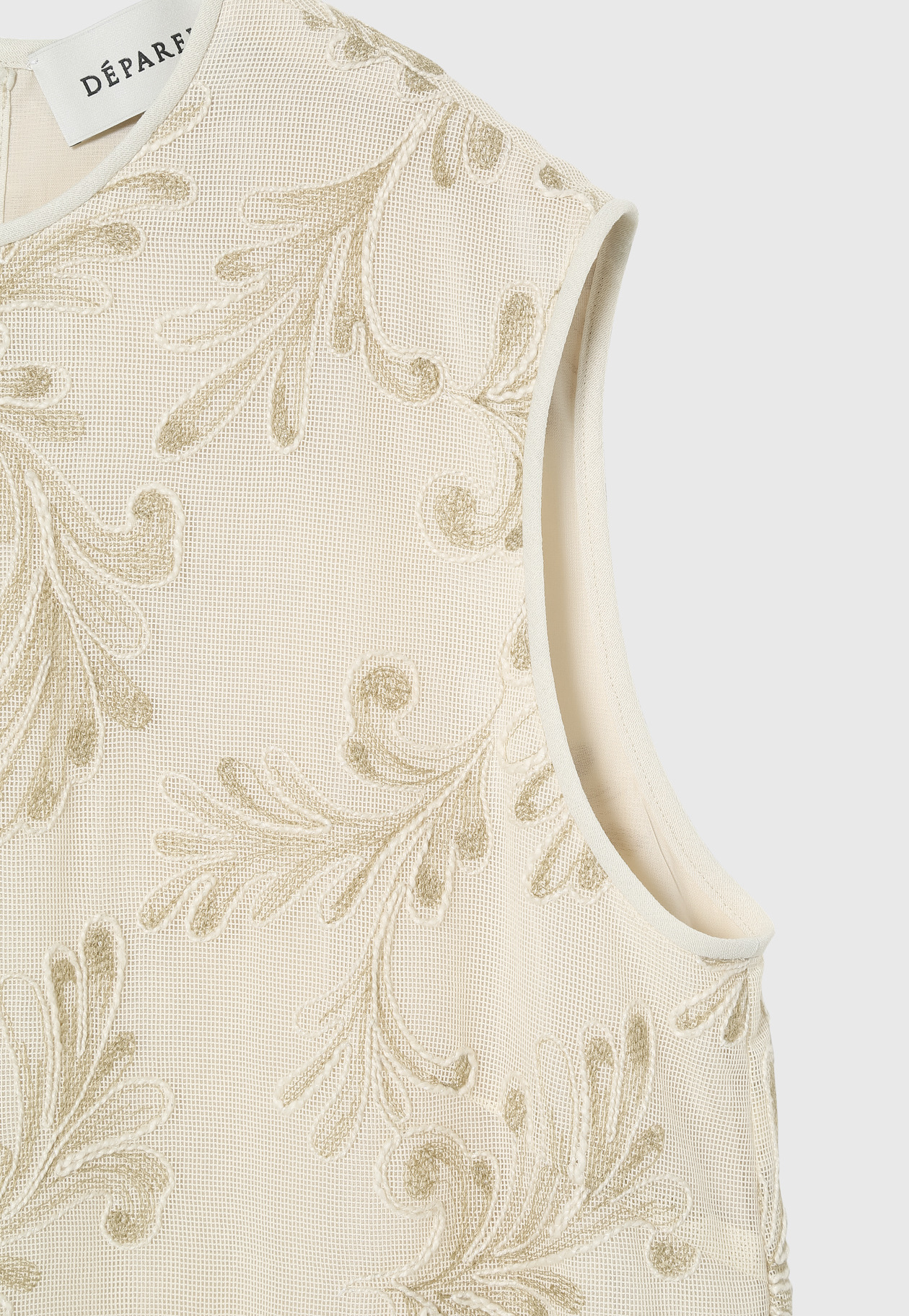 EMBROIDERY NO SLEEVE DRESS / エンブロイダリーノースリーブドレス 詳細画像 Beige 9