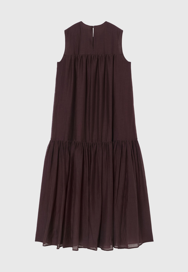 COTTON NYLON SHEER TIERED DRESS / コットンナイロンシアーティアードドレス 詳細画像 Brd 2