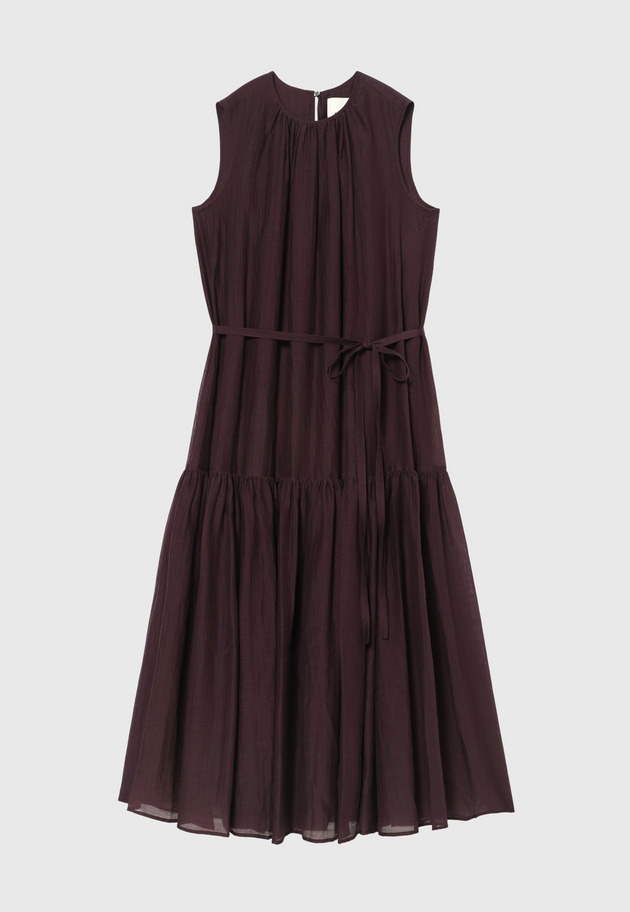 COTTON NYLON SHEER TIERED DRESS / コットンナイロンシアーティアードドレス 詳細画像 Brd 3
