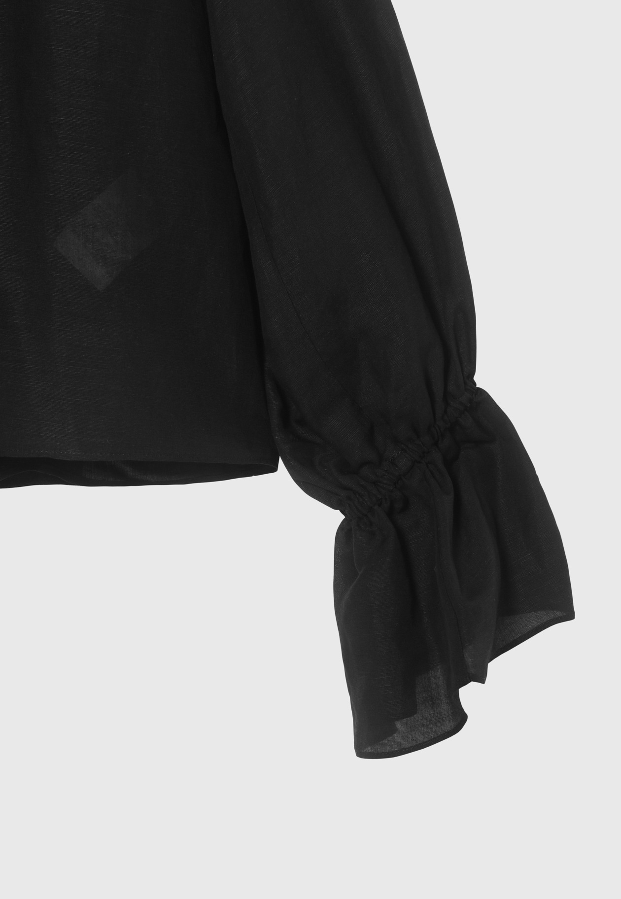 LINEN LACE UP BLOUSE / リネンレースアップブラウス 詳細画像 Black 10