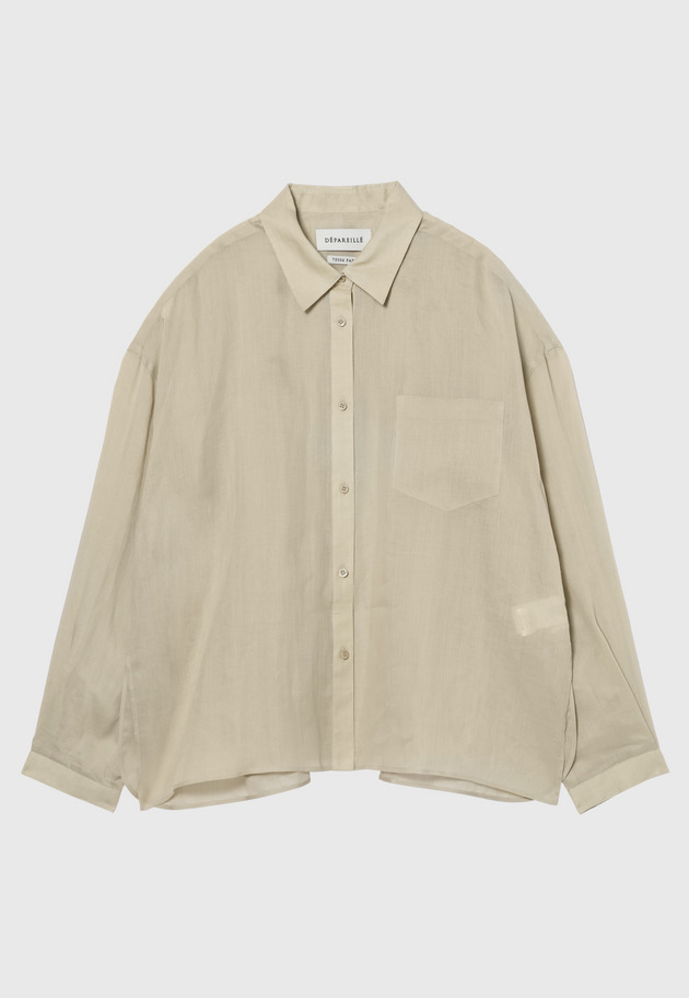 RAMIE REGULAR COLLAR SHIRT / ラミーレギュラーカラーシャツ 詳細画像 Beige 1