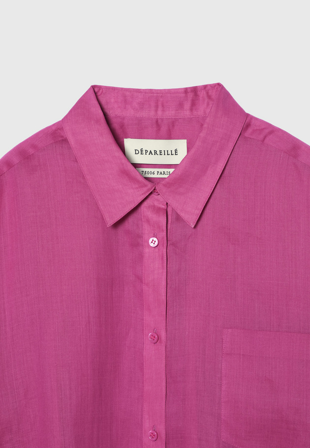RAMIE REGULAR COLLAR SHIRT / ラミーレギュラーカラーシャツ 詳細画像 Purple 3