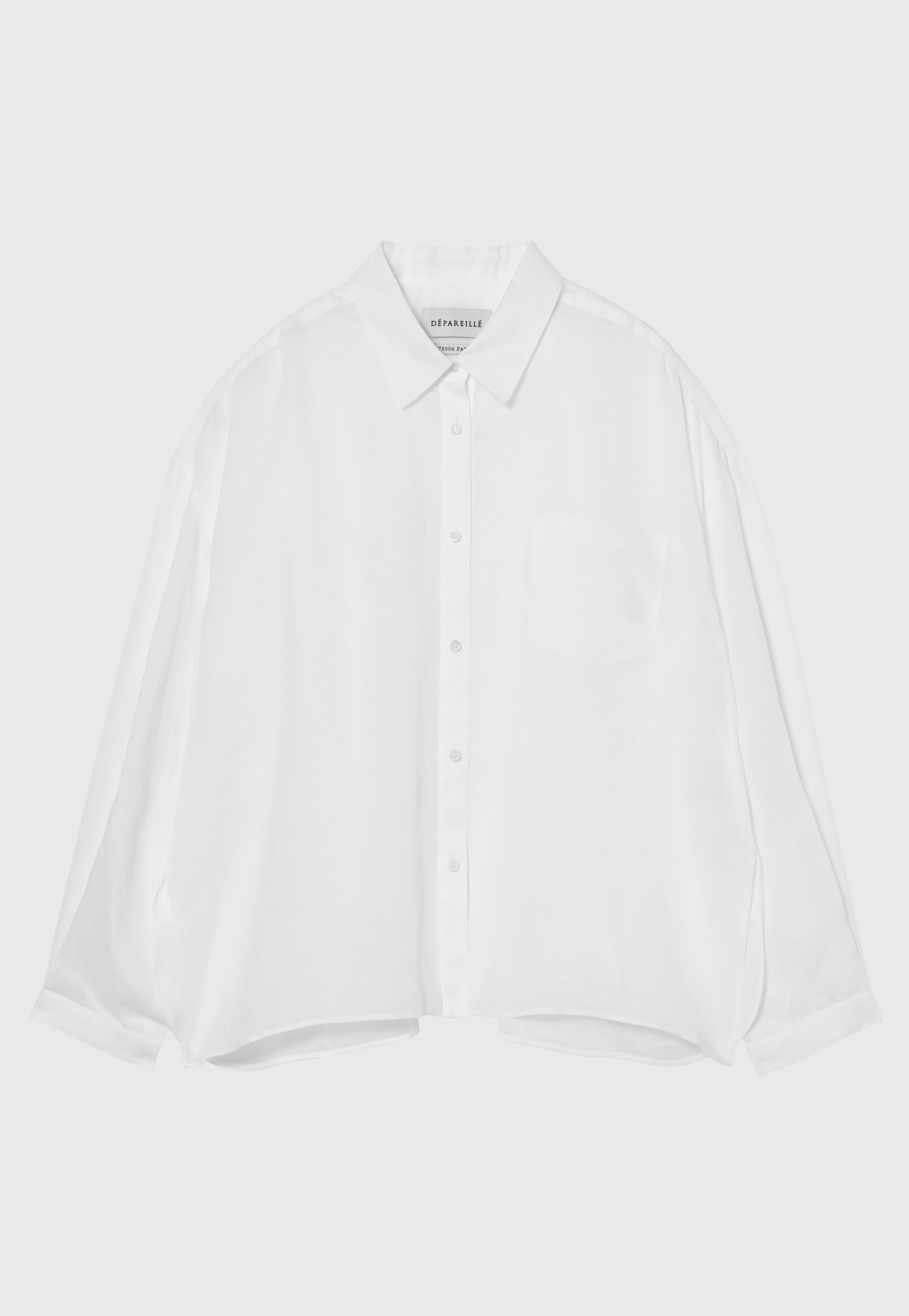 RAMIE REGULAR COLLAR SHIRT / ラミーレギュラーカラーシャツ 詳細画像 White 1