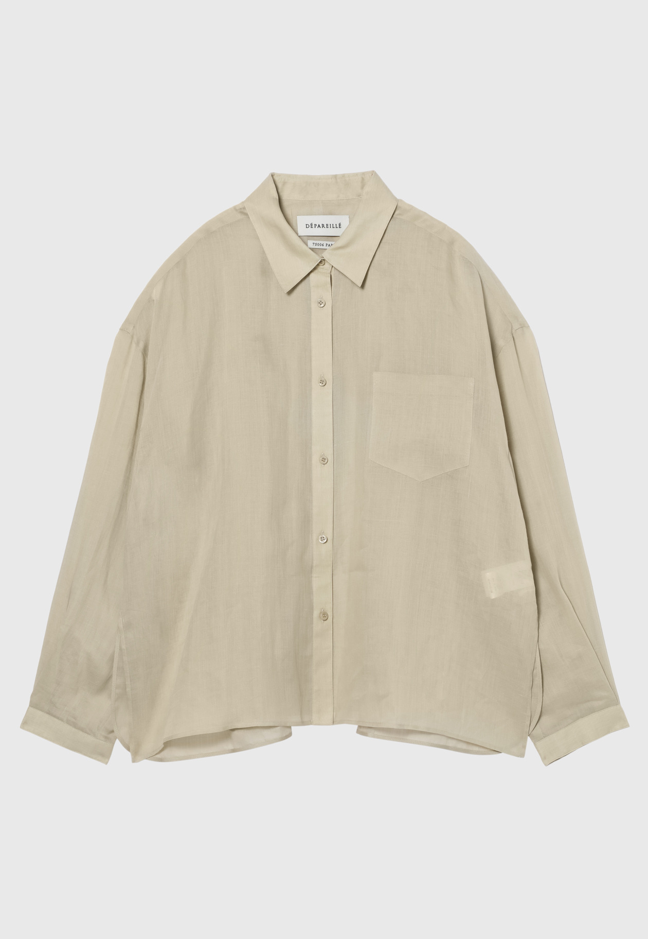 RAMIE REGULAR COLLAR SHIRT / ラミーレギュラーカラーシャツ 詳細画像 Beige 1