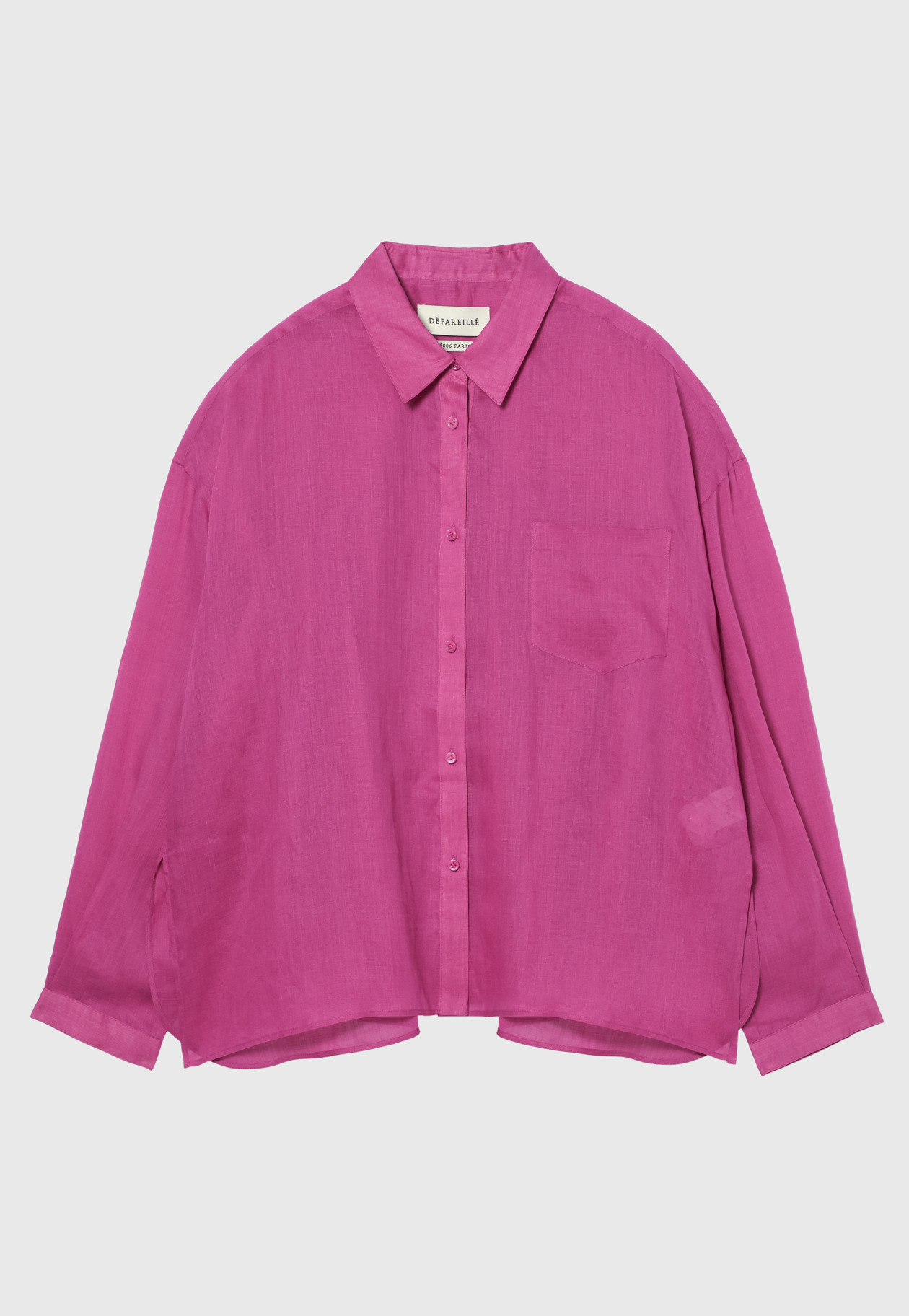 RAMIE REGULAR COLLAR SHIRT / ラミーレギュラーカラーシャツ 詳細画像 Purple 1