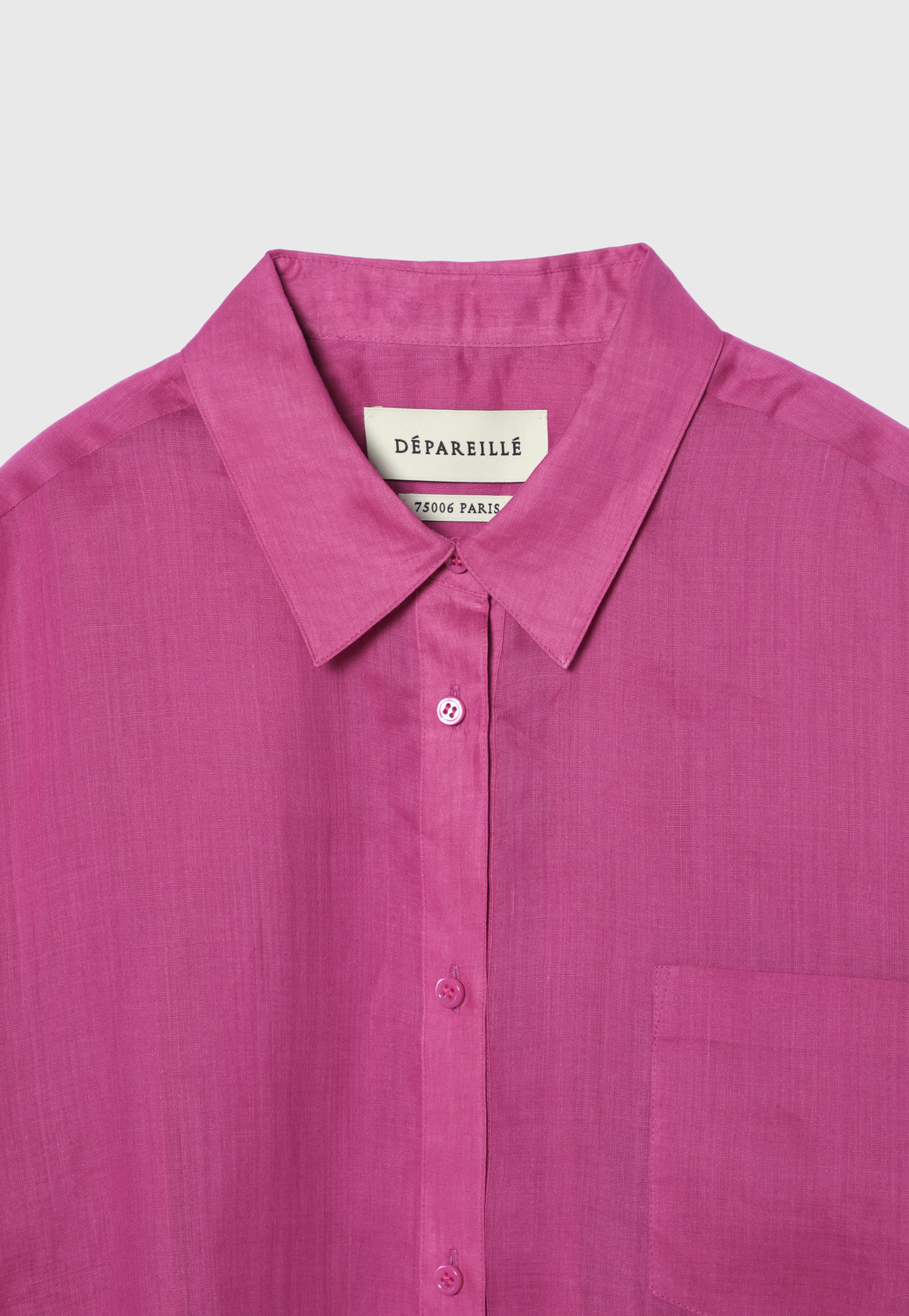 RAMIE REGULAR COLLAR SHIRT / ラミーレギュラーカラーシャツ 詳細画像 Purple 3