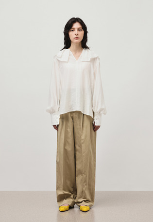 SHEER SILK RUFFLE BLOUSE / シアーシルクラッフルブラウス