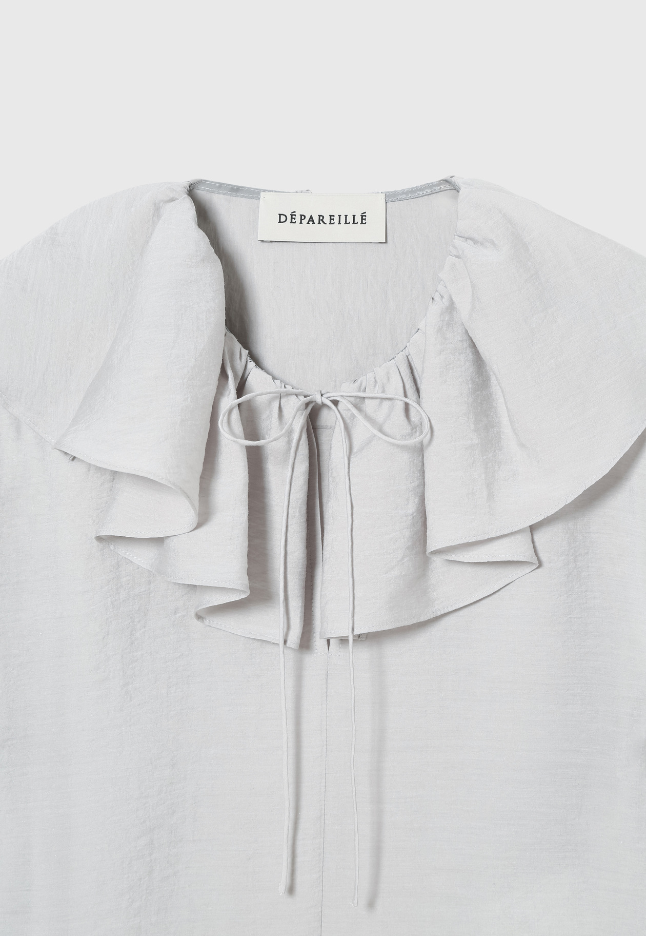 SHEER SILK RUFFLE BLOUSE / シアーシルクラッフルブラウス 詳細画像 L.GY 13