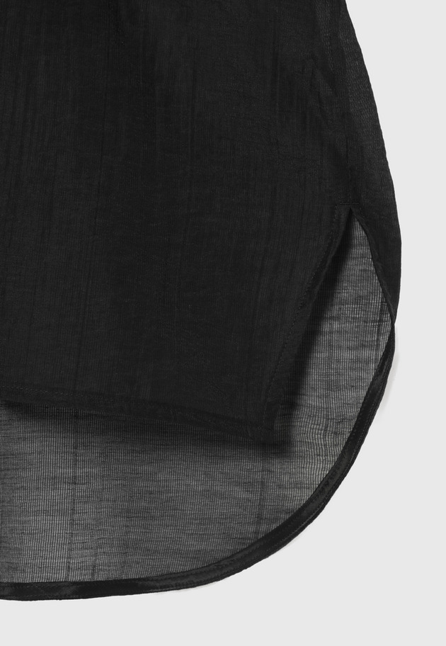 COTTON NYLON SHEER RUFFLE BLOUSE / コットンナイロンシアーラッフルブラウス 詳細画像 Black 5