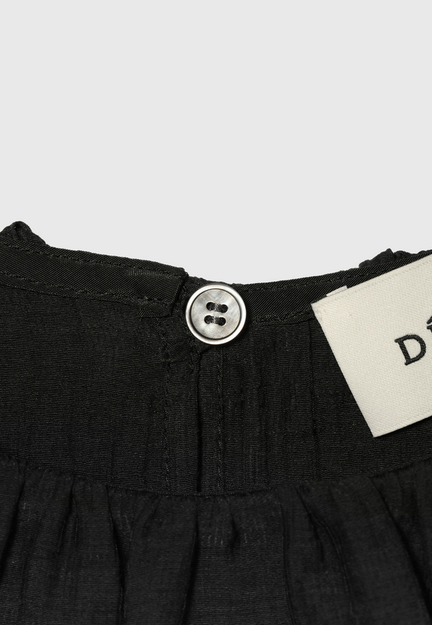 COTTON NYLON SHEER RUFFLE BLOUSE / コットンナイロンシアーラッフルブラウス 詳細画像 Black 6