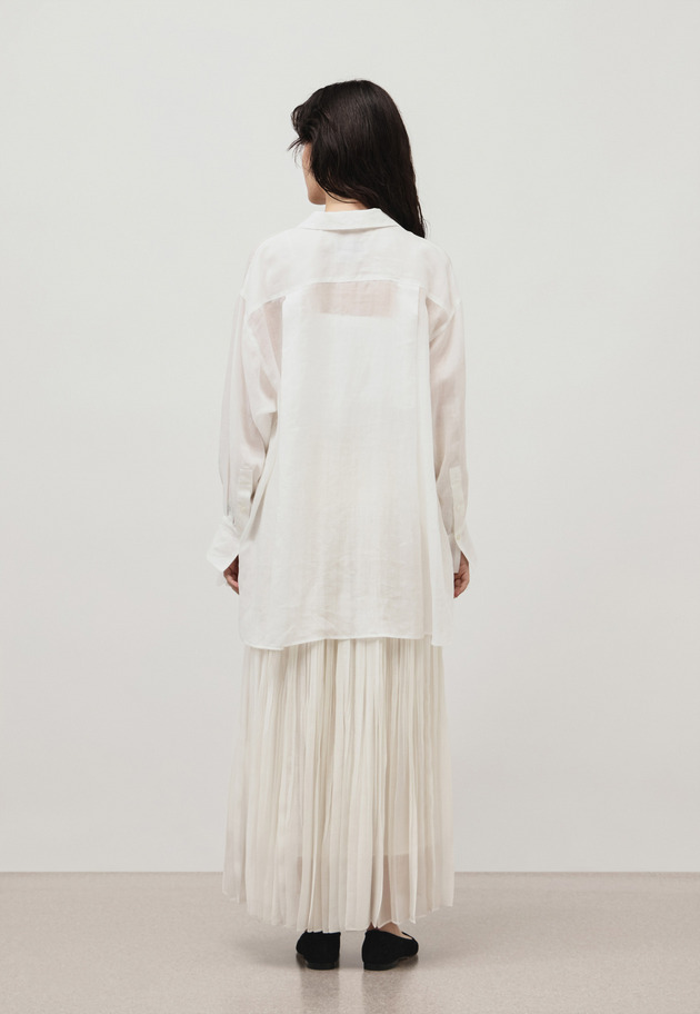 TENCEL PLEATS SKIRT / テンセルプリーツスカート 詳細画像 White 4