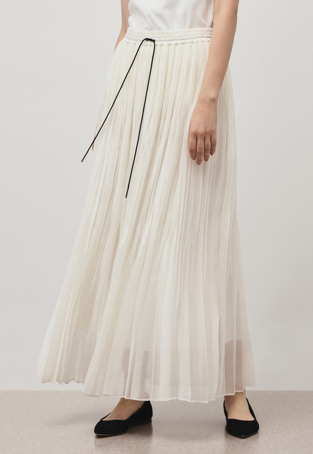 TENCEL PLEATS SKIRT / テンセルプリーツスカート 詳細画像 White 5