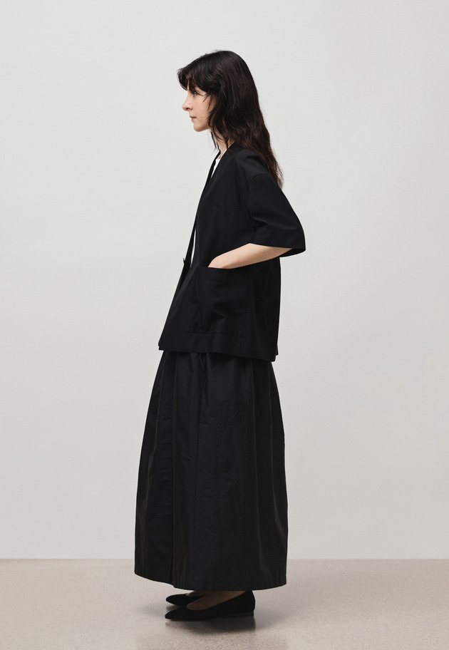 WASHER TAFFETA TUCK SKIRT / ワッシャータフタタックスカート 詳細画像 Black 6