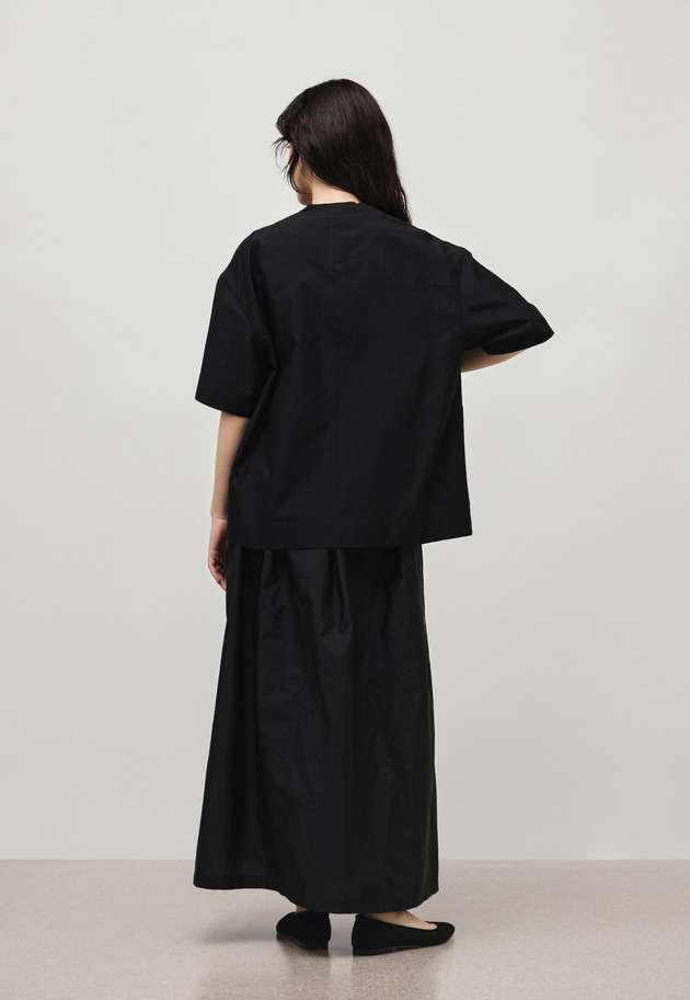 WASHER TAFFETA TUCK SKIRT / ワッシャータフタタックスカート 詳細画像 Black 7