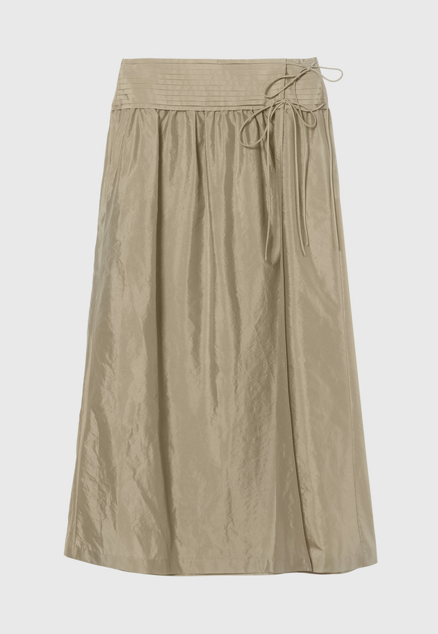 WASHER TAFFETA TUCK SKIRT / ワッシャータフタタックスカート 詳細画像 Gold 1