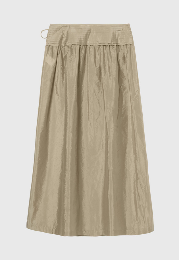 WASHER TAFFETA TUCK SKIRT / ワッシャータフタタックスカート 詳細画像 Gold 2