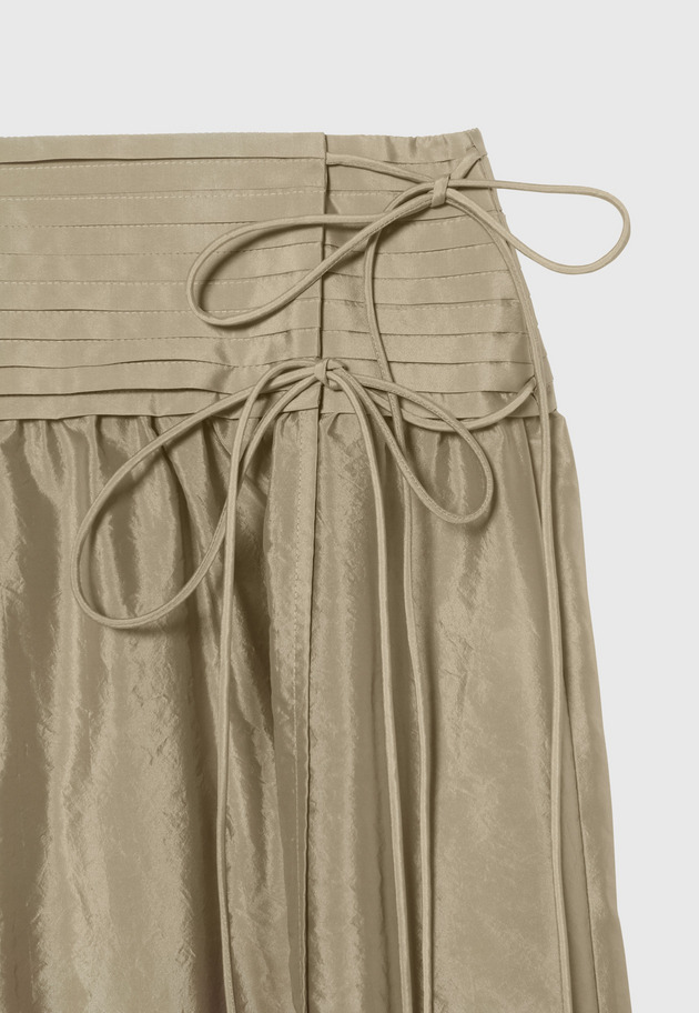 WASHER TAFFETA TUCK SKIRT / ワッシャータフタタックスカート 詳細画像 Gold 4