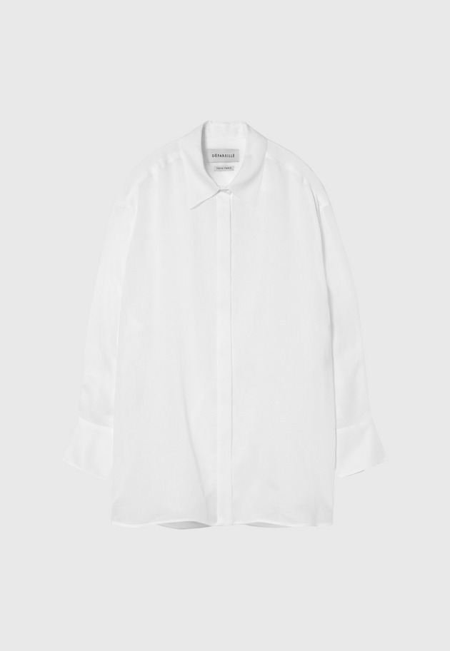 RAMIE TWILL REGULAR COLLAR SHIRT / ラミーツイルレギュラーシャツ 詳細画像 White 5