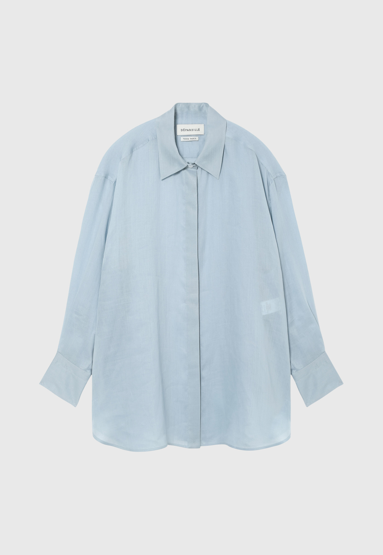 	RAMIE TWILL REGULAR COLLAR SHIRT / ラミーツイルレギュラーシャツ 詳細画像 Sax 1