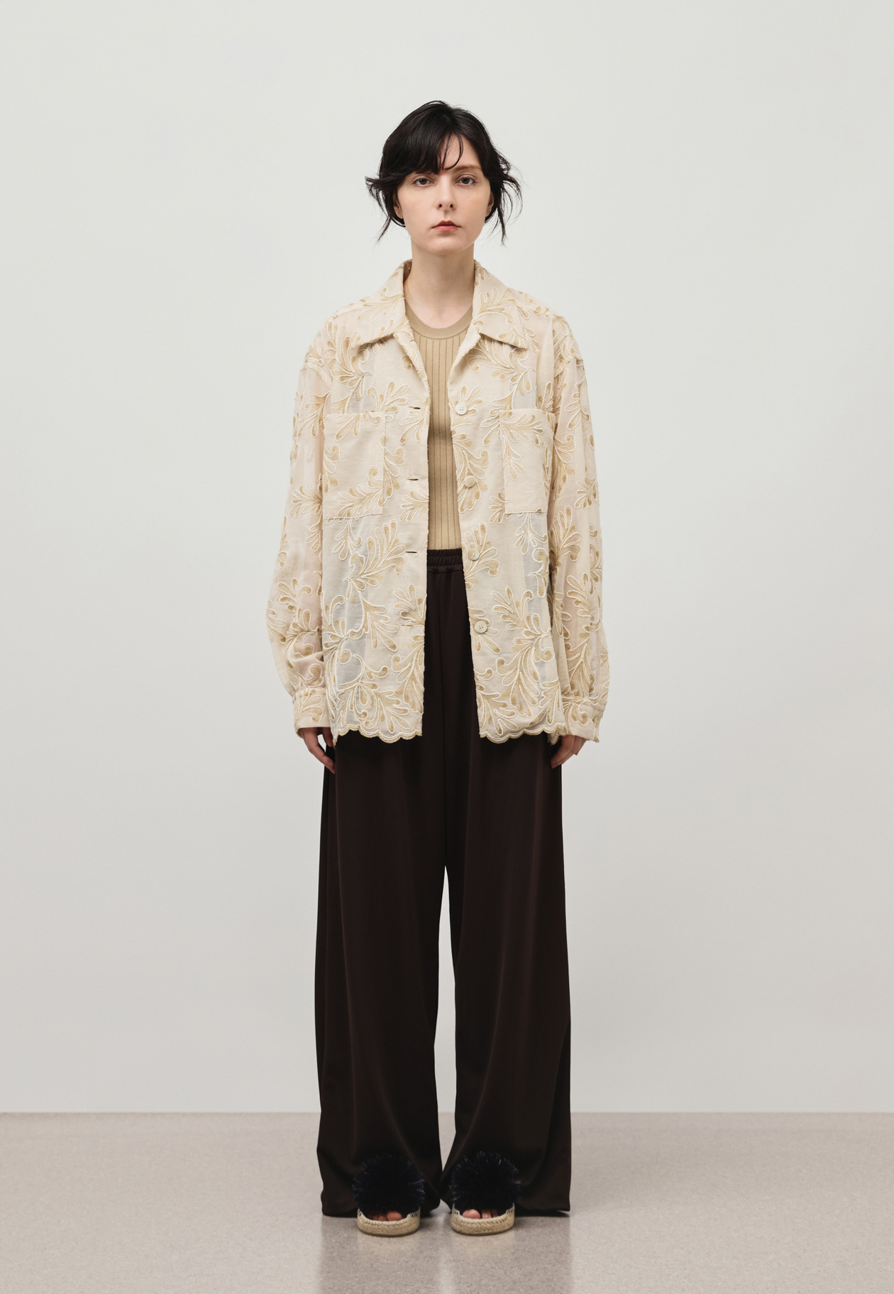 EMBROIDERY SHIRT / エンブロイダリーシャツ 詳細画像 Beige 1