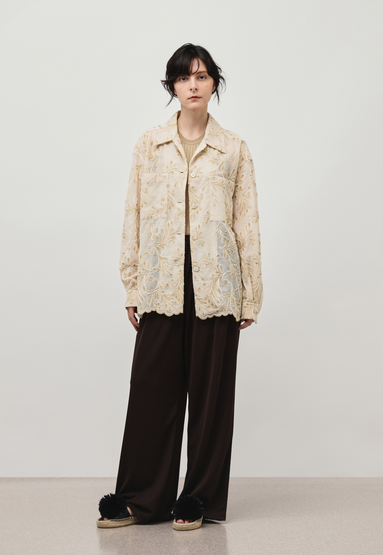 EMBROIDERY SHIRT / エンブロイダリーシャツ 詳細画像 Beige 3