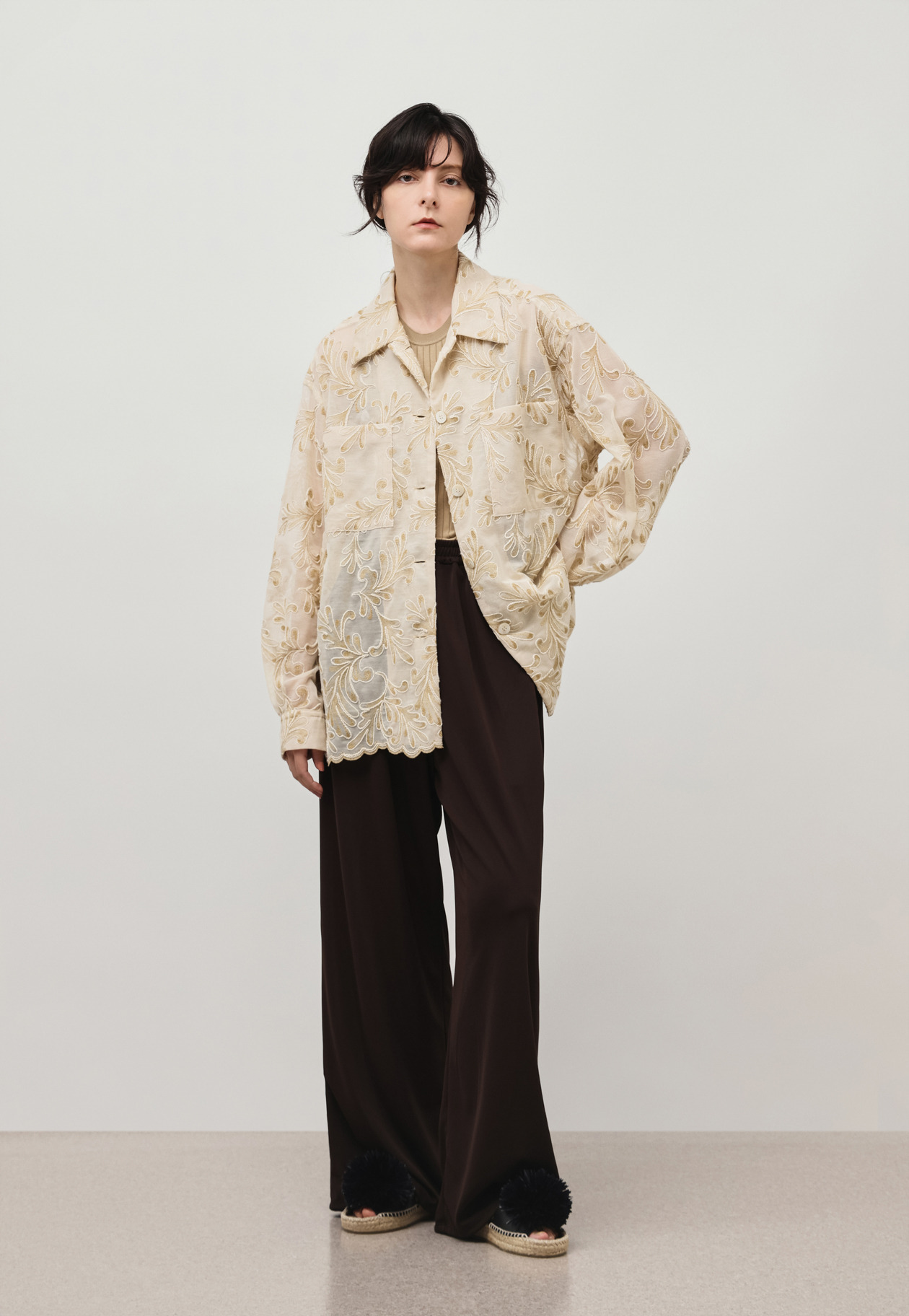 EMBROIDERY SHIRT / エンブロイダリーシャツ 詳細画像 Beige 4
