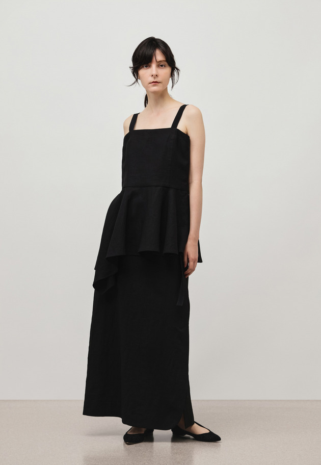 WASHER LINEN BUSTIER / ワッシャーリネンビスチェ 詳細画像 Black 3