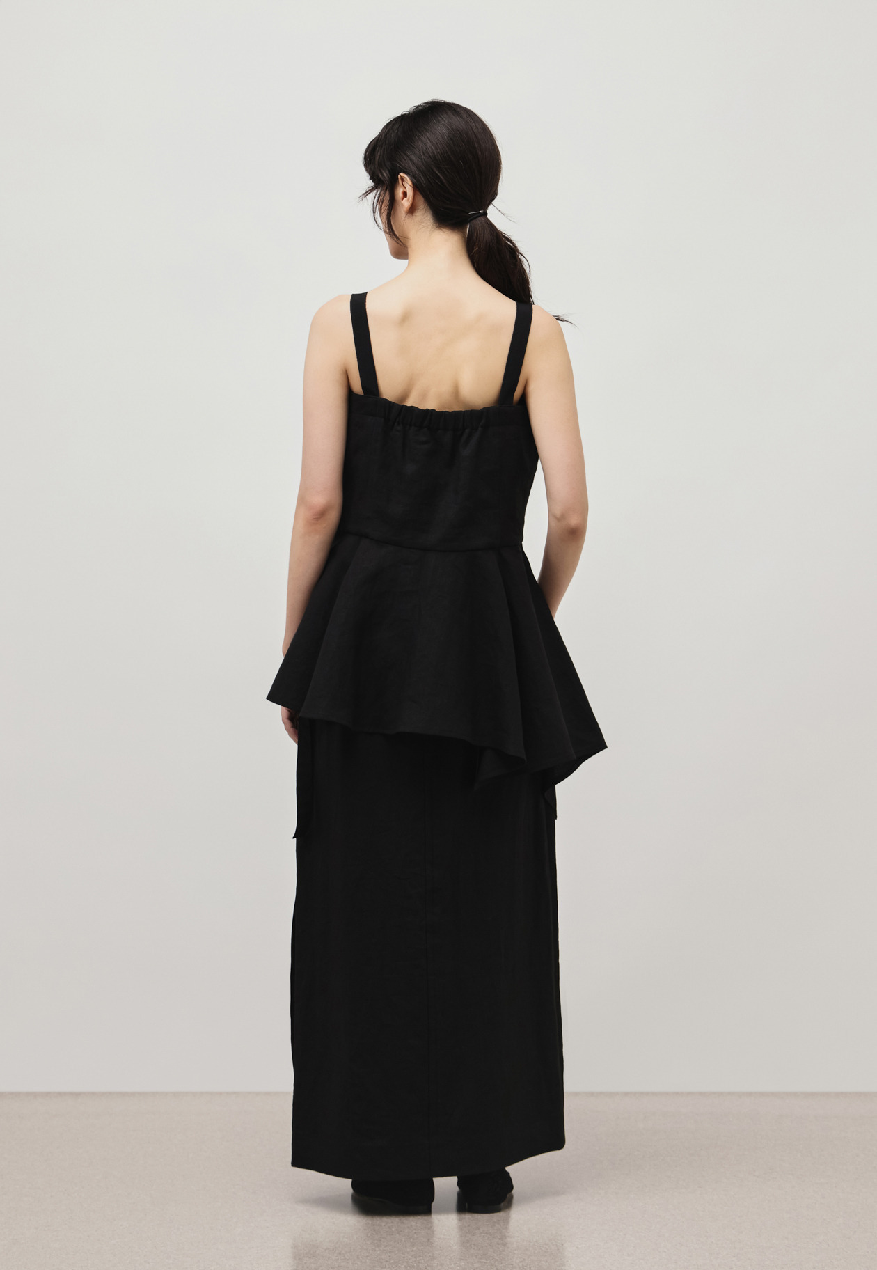 WASHER LINEN BUSTIER / ワッシャーリネンビスチェ 詳細画像 Black 5