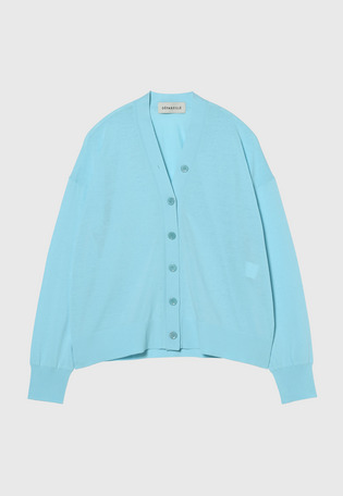 COTTON V NECK CARDIGAN / コットンVネックカーディガン