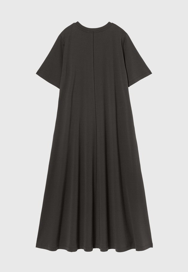 SMOOTH JERSEY SHORT SLEEVE DRESS / スムースジャージーショートスリーブドレス 詳細画像 Brown 5