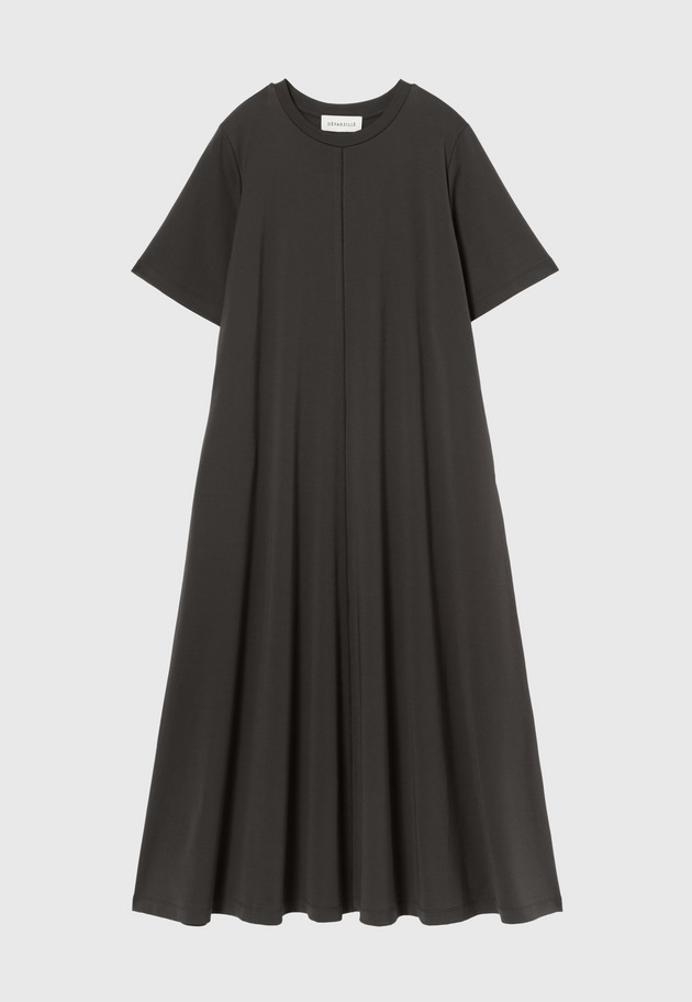 SMOOTH JERSEY SHORT SLEEVE DRESS / スムースジャージーショートスリーブドレス 詳細画像 Brown 6
