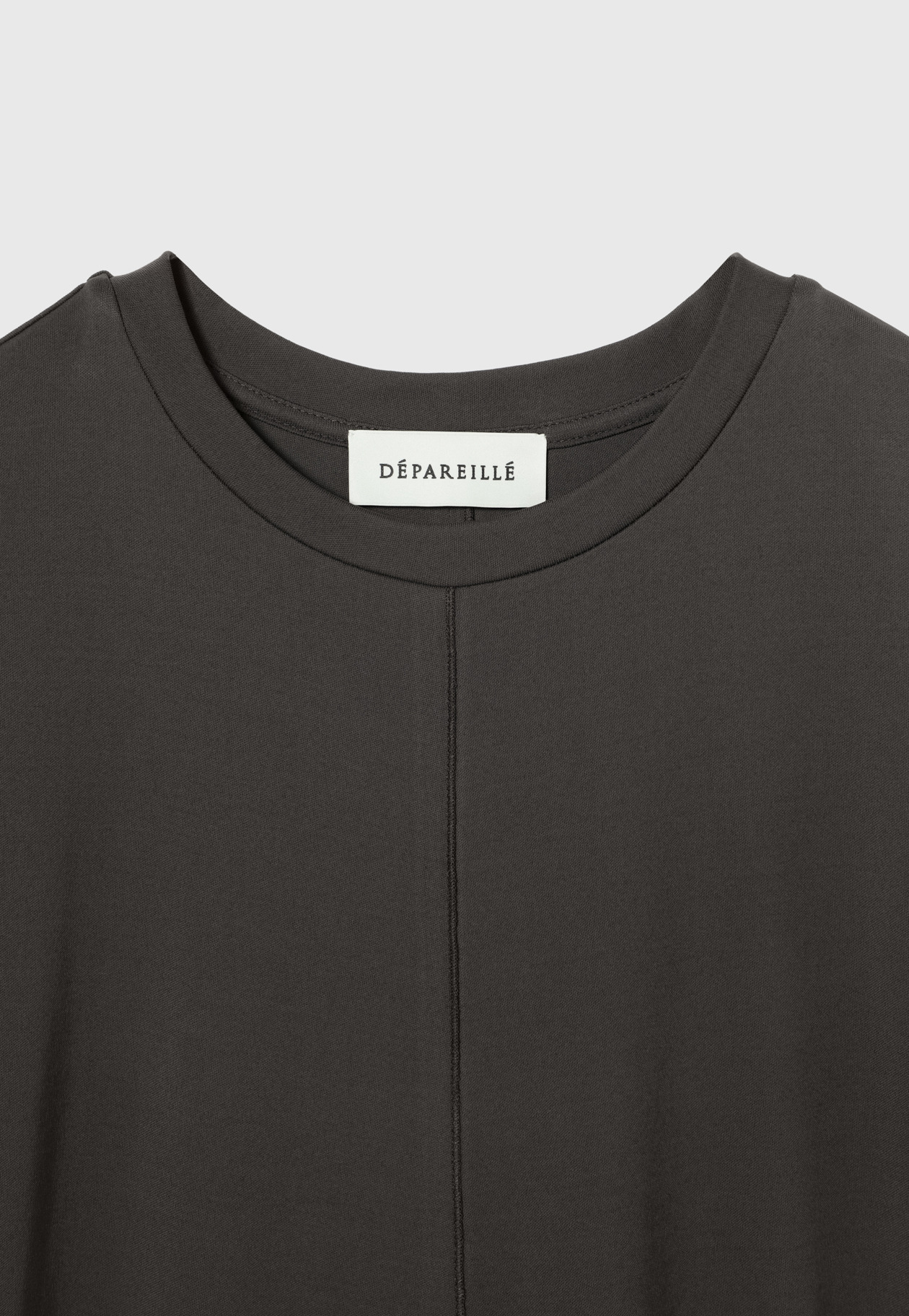 SMOOTH JERSEY SHORT SLEEVE DRESS / スムースジャージーショートスリーブドレス 詳細画像 Brown 7