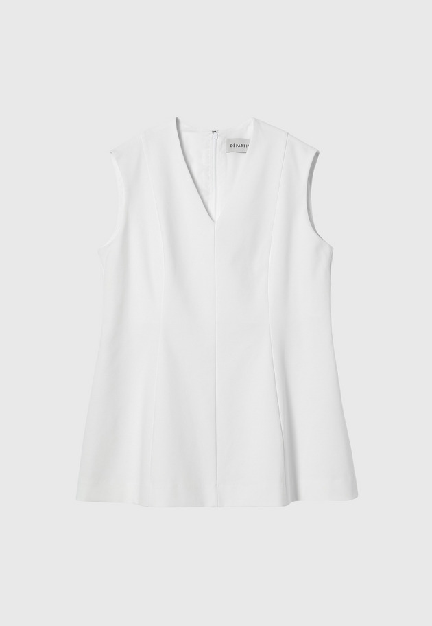 COTTON STRETCH V NECK TUNIC / コットンストレッチVネックチュニック 詳細画像 OW 1