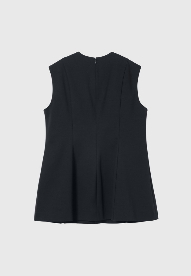 COTTON STRETCH V NECK TUNIC / コットンストレッチVネックチュニック 詳細画像 Navy 2