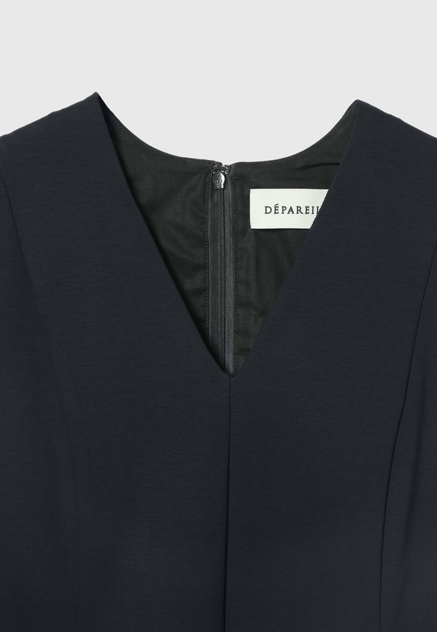COTTON STRETCH V NECK TUNIC / コットンストレッチVネックチュニック 詳細画像 Navy 3
