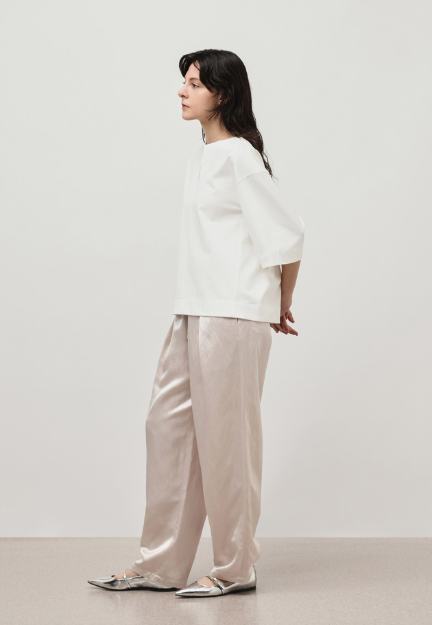COTTON STRETCH KEY NECK TOPS / コットンストレッチキーネックトップス 詳細画像 OW 6