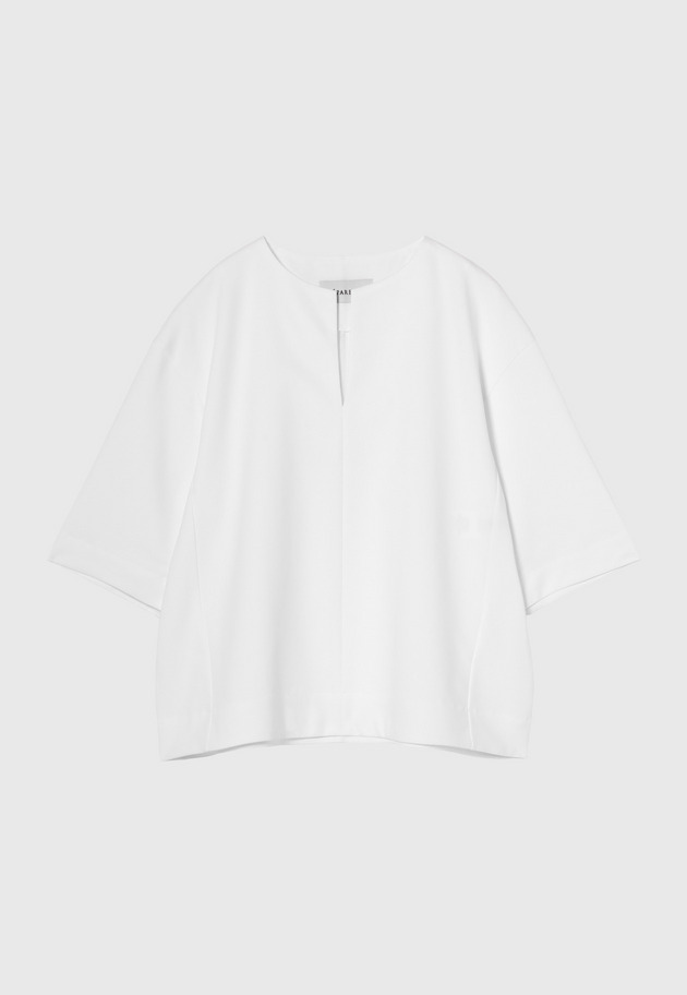 COTTON STRETCH KEY NECK TOPS / コットンストレッチキーネックトップス 詳細画像 OW 8