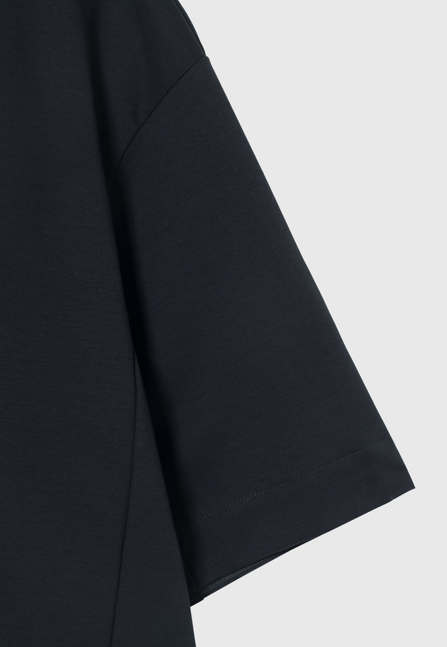 COTTON STRETCH KEY NECK TOPS / コットンストレッチキーネックトップス 詳細画像 Navy 4