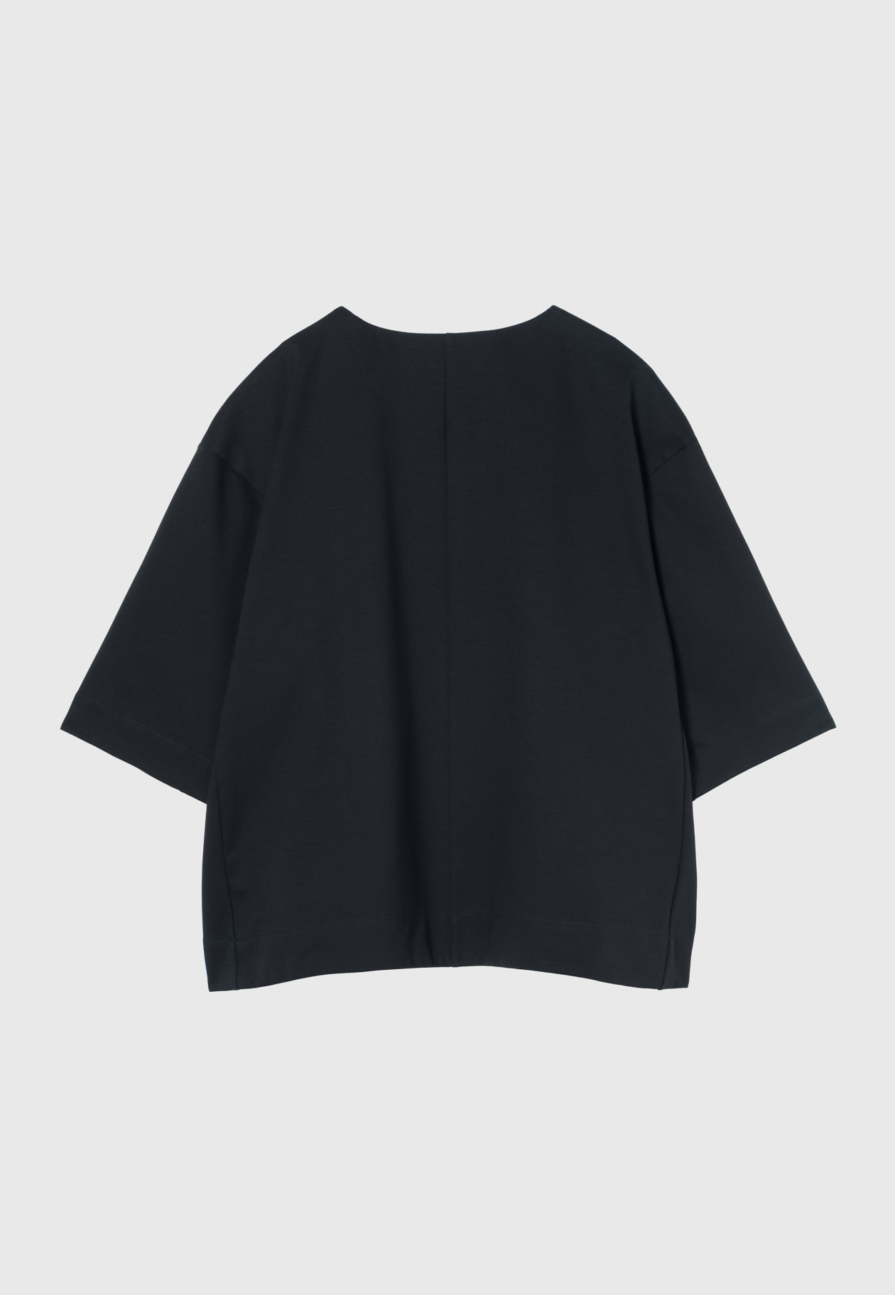 COTTON STRETCH KEY NECK TOPS / コットンストレッチキーネックトップス 詳細画像 Navy 2